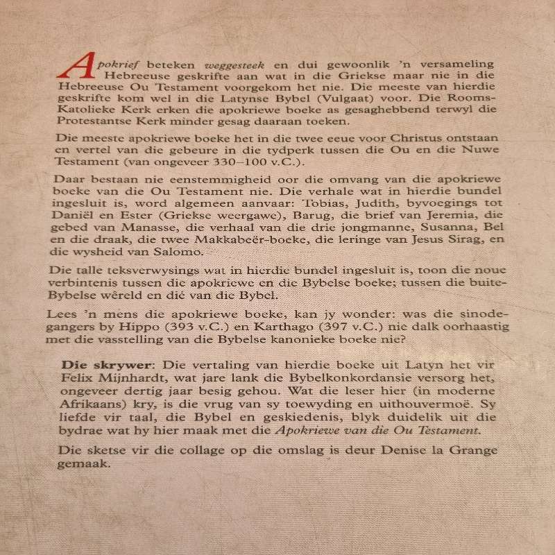 Apokriewe van die Ou Testament - Felix Mijnhardt