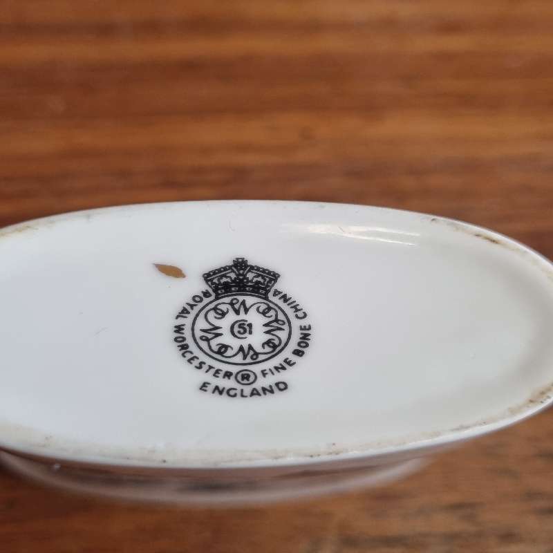 Vintage Royal Worcester Fine Bone China Toothpick Holder - Made in England