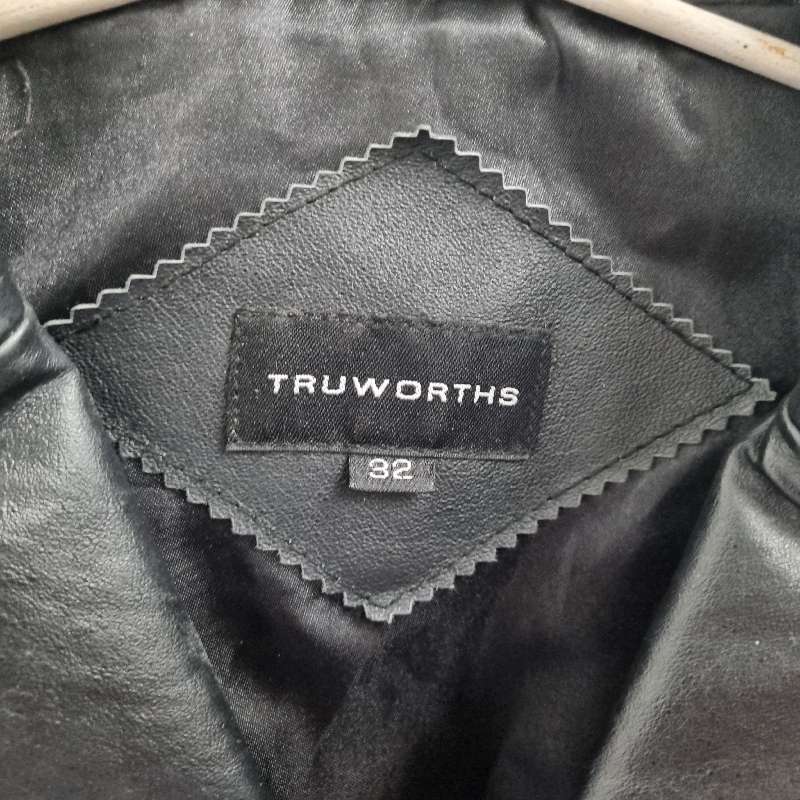 Black Leather Jacket - Size 32 - Great Condition - Truworths