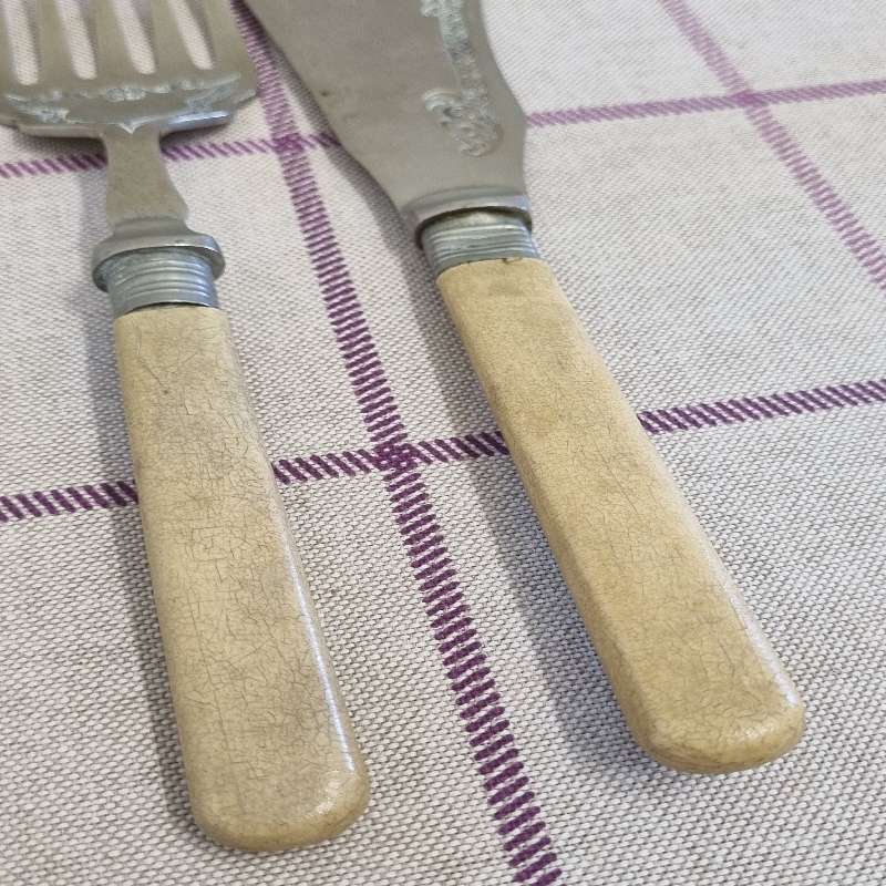 Large Vintage Fork and Knife set - Lots of detail and character