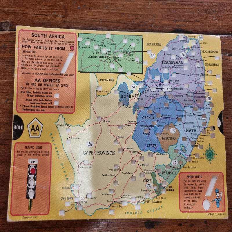 AA - Pull out chart with distances to different cities in SA