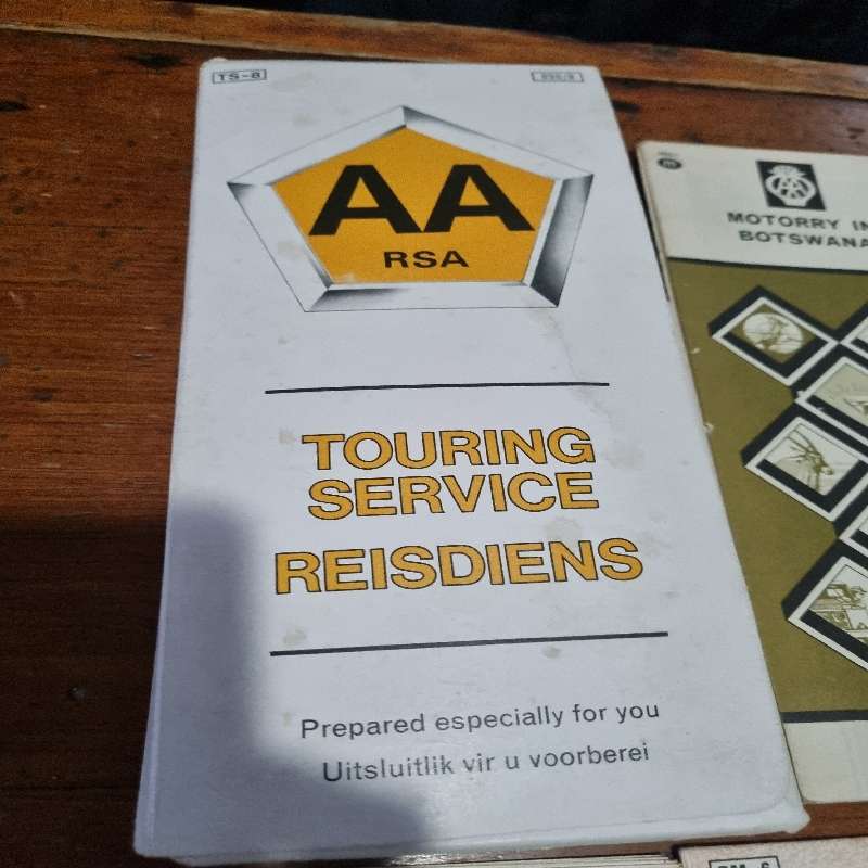 Vintage AA holder with 9 maps including Botswana and Namibia