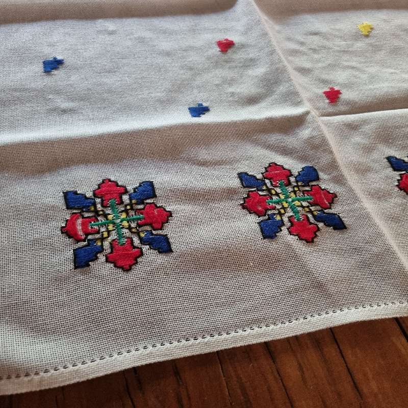 Vintage Embroidered Tea Tray Cloth