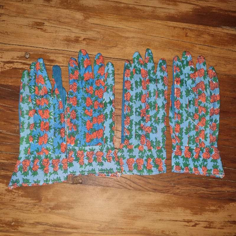 2 Sets of Vintage Garden Gloves with flower detail