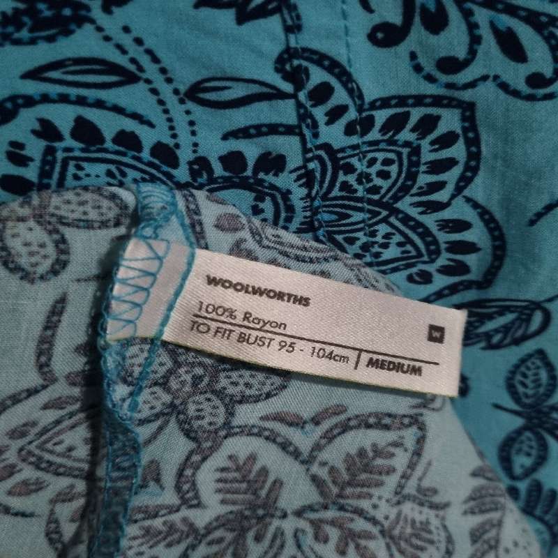 Turquoise and Navy Woolworths Summer Dress - Size M