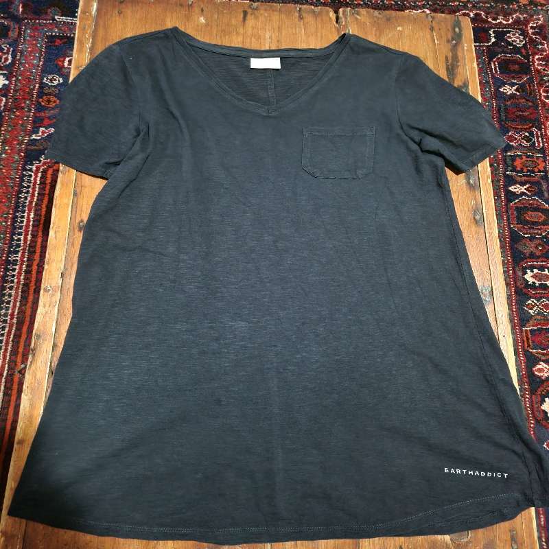 Navy Earthaddict Dress / Long Top - Size 36 - 100% Cotton