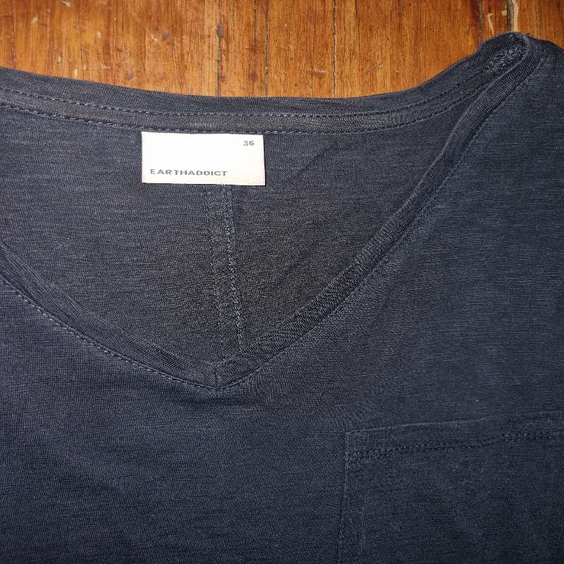 Navy Earthaddict Dress / Long Top - Size 36 - 100% Cotton