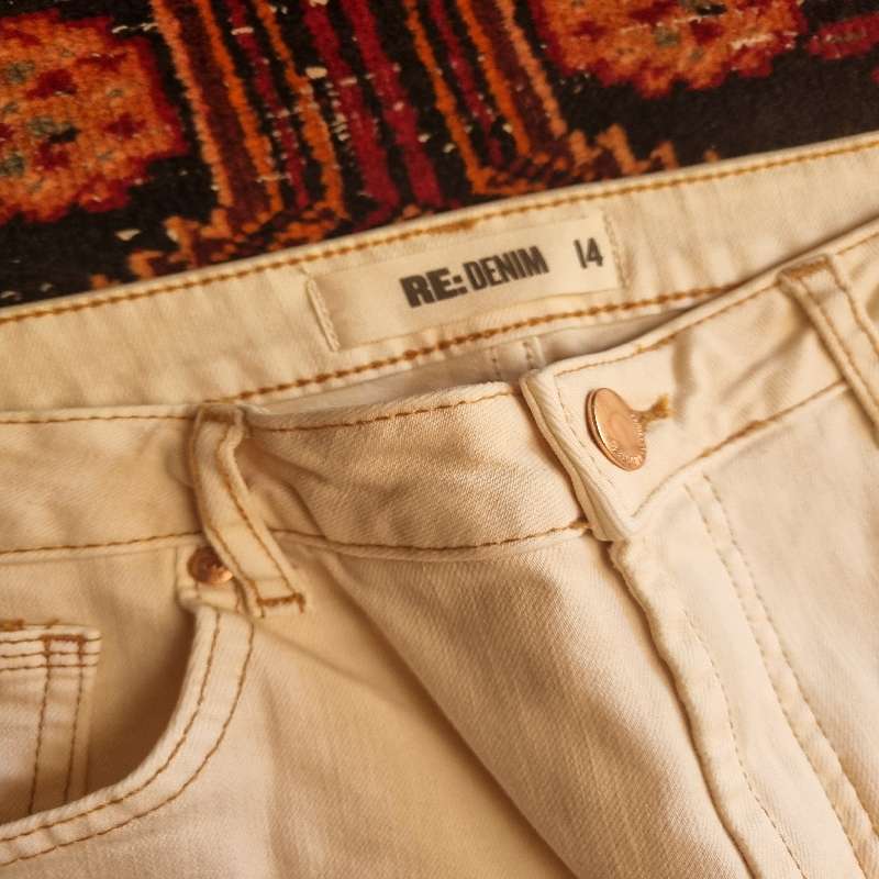 RE: Denim Cream Jeans - Size 14
