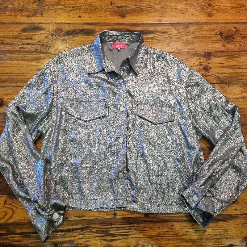 Cropped Designer Silver Jacket / shirt - Size L - Great Quality