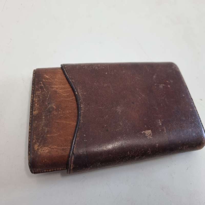 Antique genuine leather item - Wallet?  Not sure what this is.