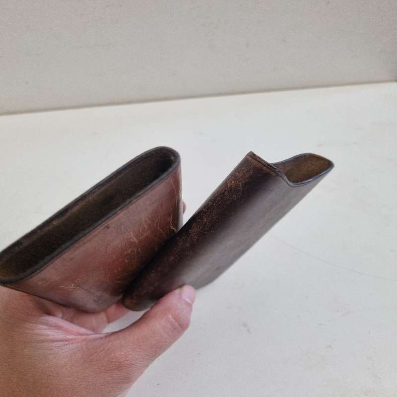 Antique genuine leather item - Wallet?  Not sure what this is.