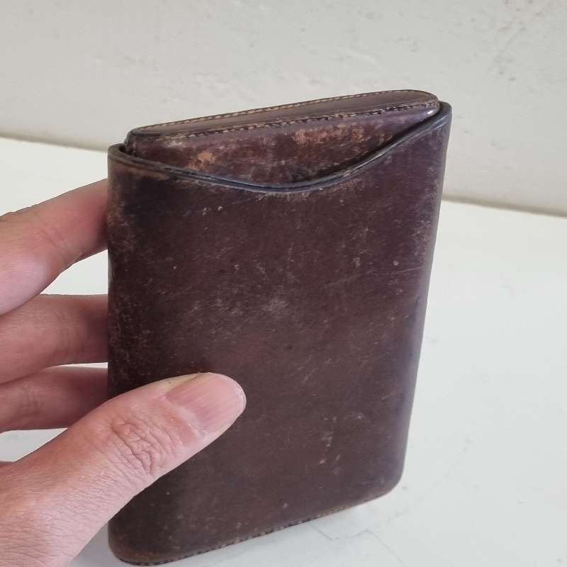 Antique genuine leather item - Wallet?  Not sure what this is.