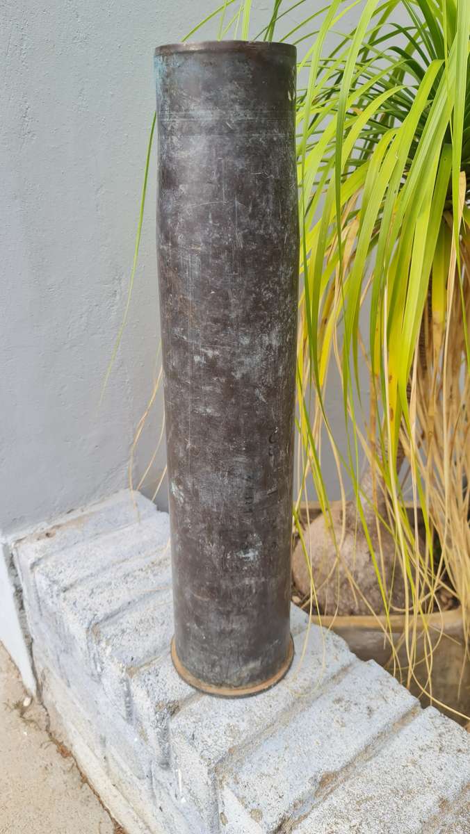 Very Large Vintage Brass Cannon Shell Casing RW242 105mm