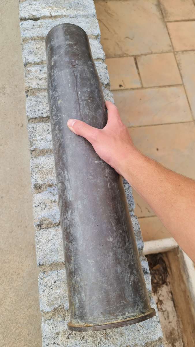 Very Large Vintage Brass Cannon Shell Casing RW242 105mm