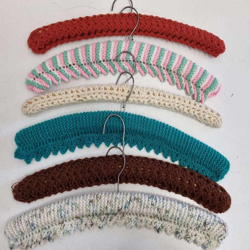 6 x Clothing Hangers with Knitted Covers