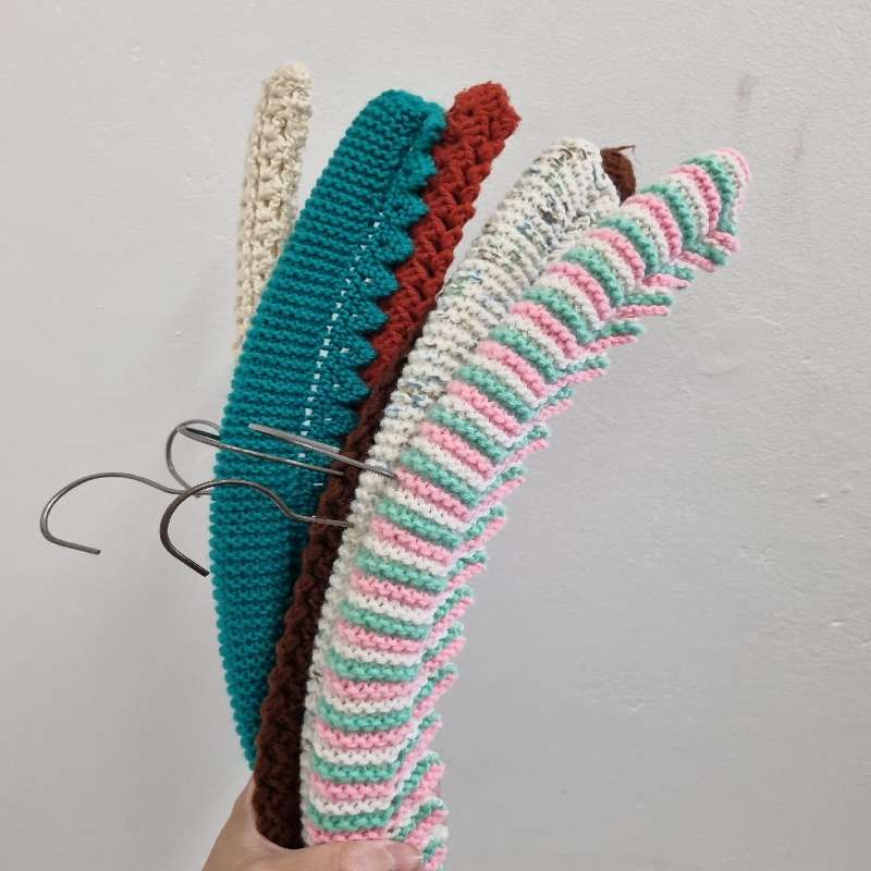 6 x Clothing Hangers with Knitted Covers