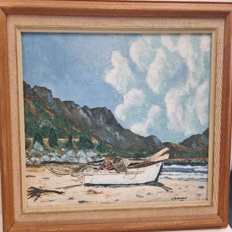 Framed Painting - E.J. Wendell - Size including frame - 52cm x 39cm