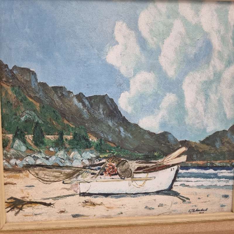 Framed Painting - E.J. Wendell - Size including frame - 52cm x 39cm