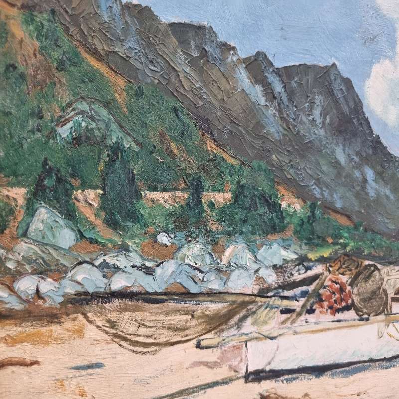 Framed Painting - E.J. Wendell - Size including frame - 52cm x 39cm