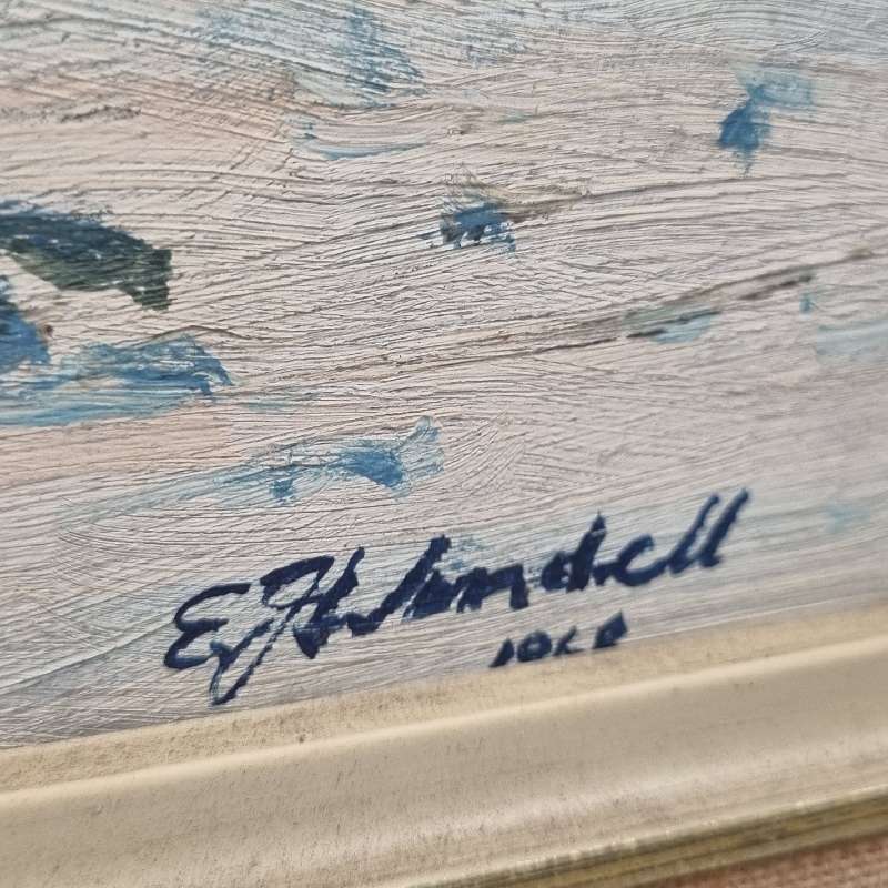 Framed Painting - E.J. Wendell - Size including frame - 52cm x 39cm