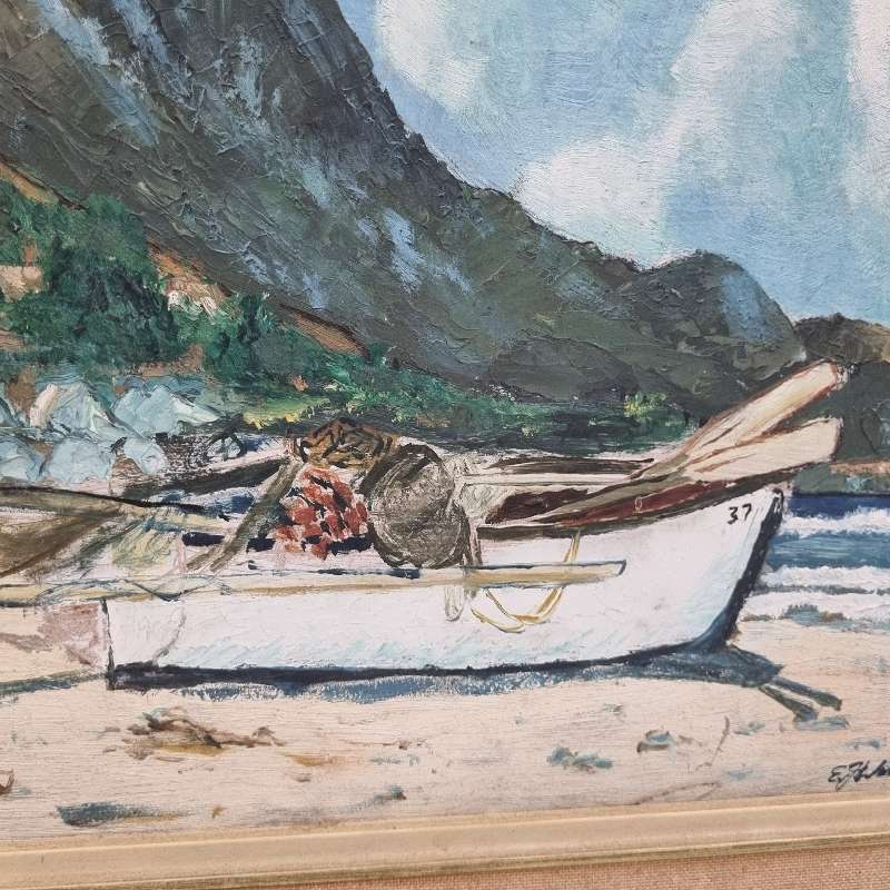 Framed Painting - E.J. Wendell - Size including frame - 52cm x 39cm