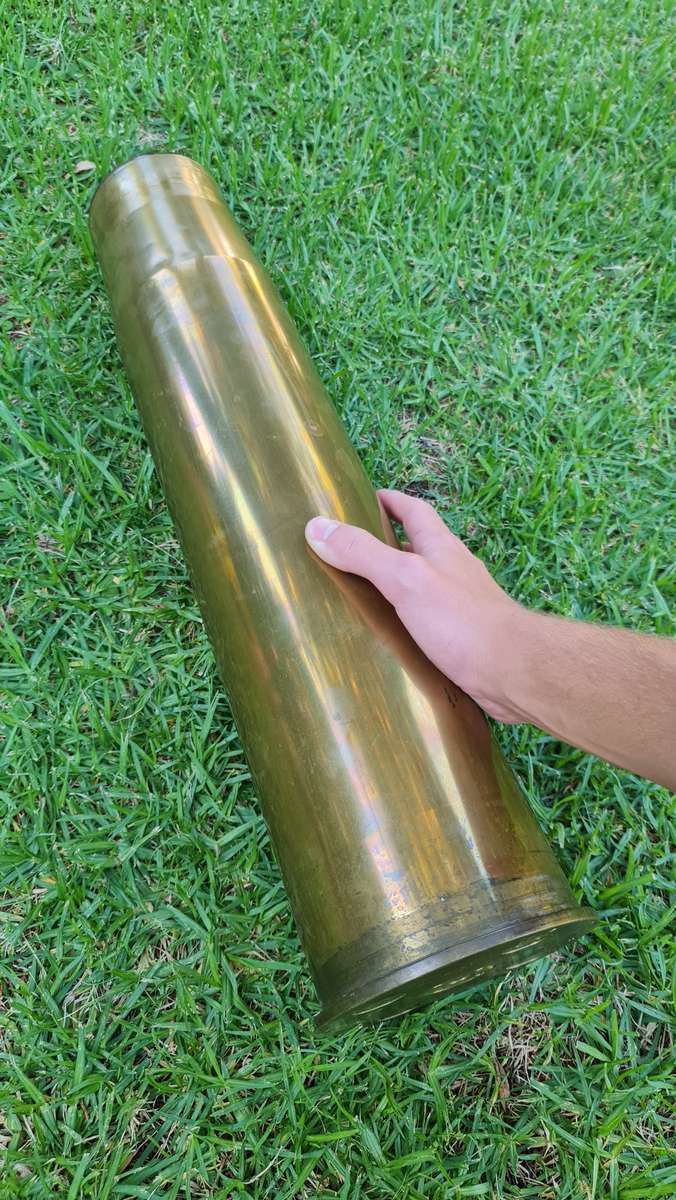 Very Large Vintage Brass Cannon Shell Casing RW242 105mm
