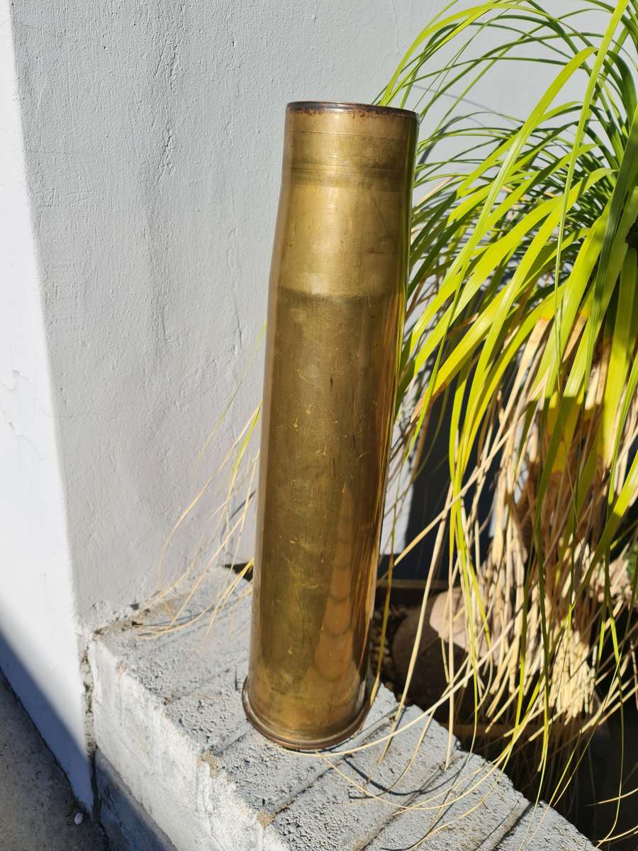Very Large Vintage Brass Cannon Shell Casing RW242 105mm