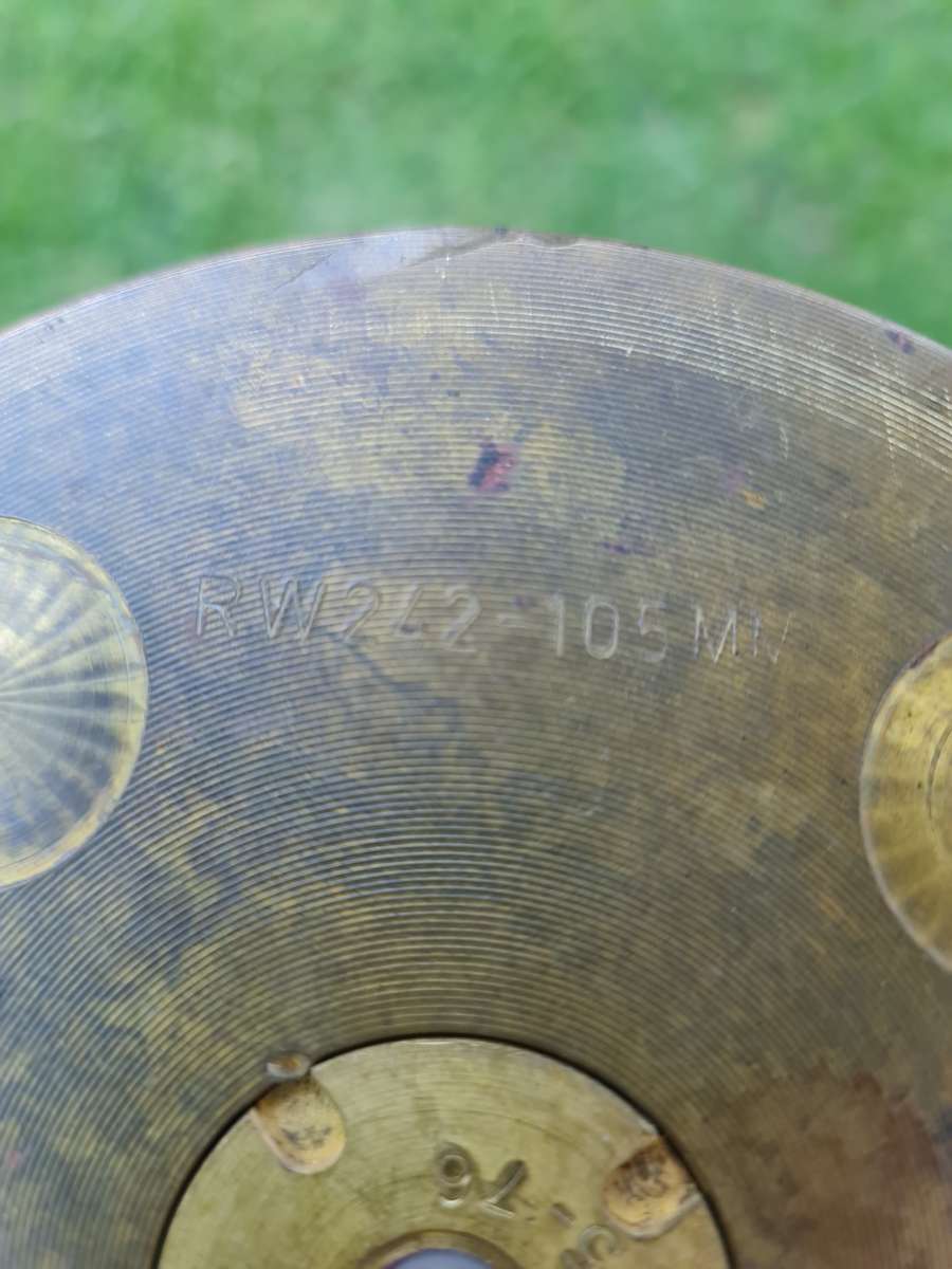 Very Large Vintage Brass Cannon Shell Casing RW242 105mm