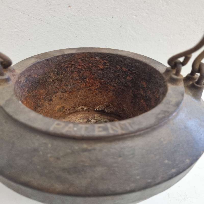 Antique Cast Iron 2 Piece Melting Pot