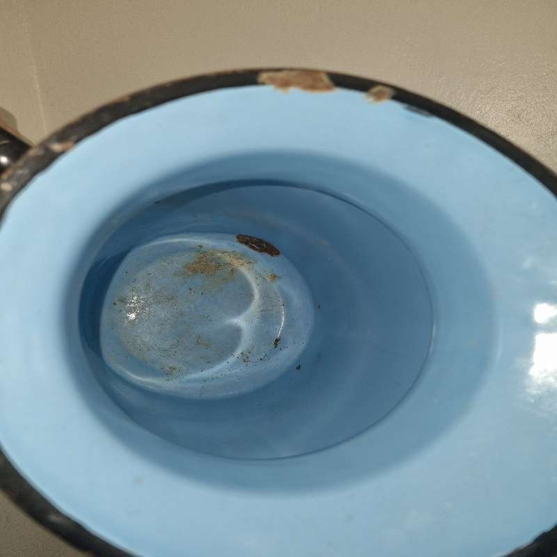 Large Vintage Enamel Jug - Blue