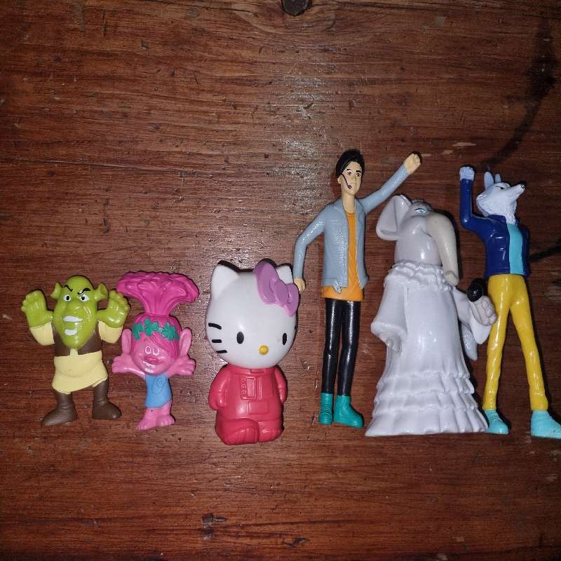 6 x MacDonald's Toys incl. Shrek, Sing, etc.