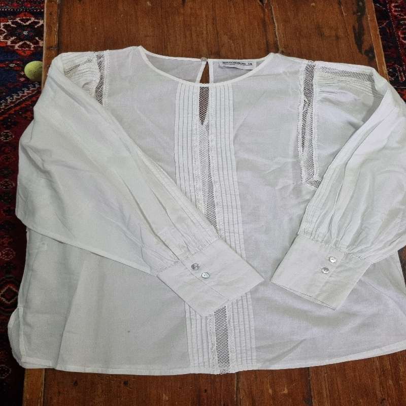 Woolworths Linen Blend White shirt - Size 14