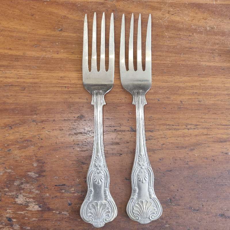2 x Large Vintage Forks - EPNS