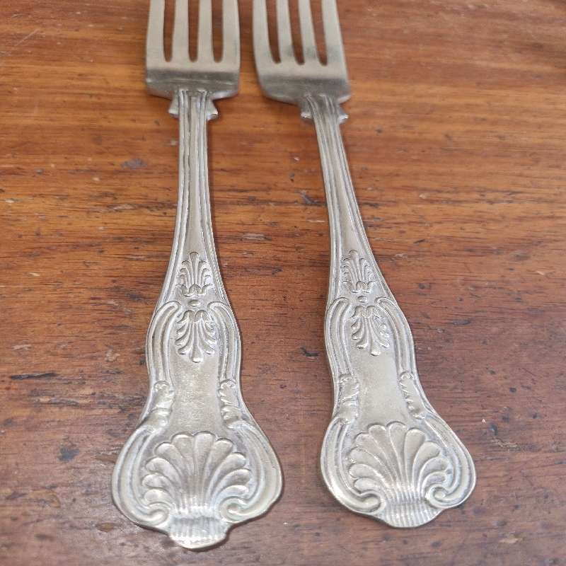 2 x Large Vintage Forks - EPNS