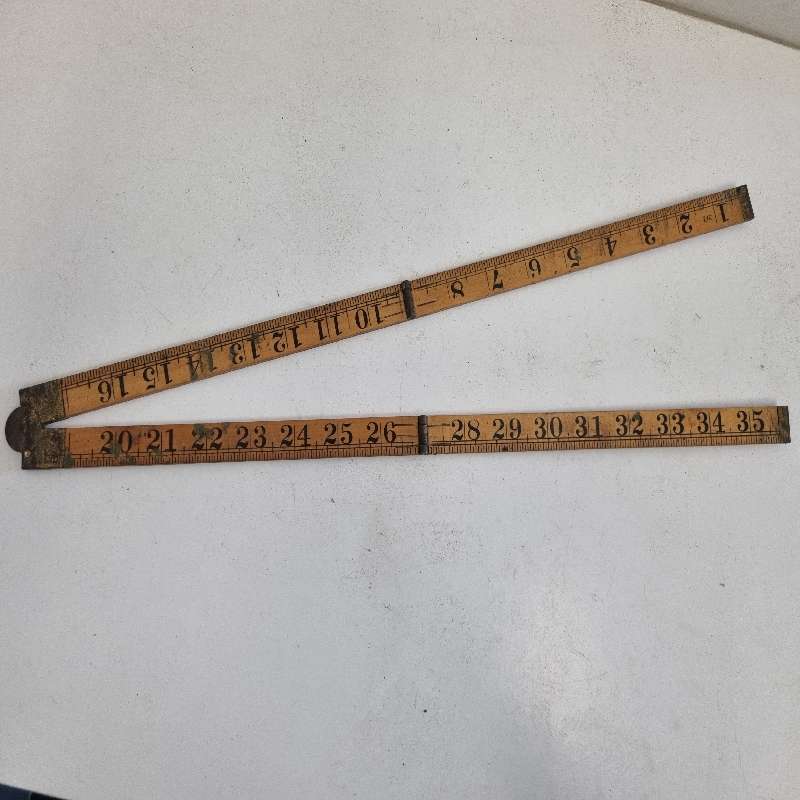 Antique Sybren Warranted Boxwood And Brass Ruler Made in Holland