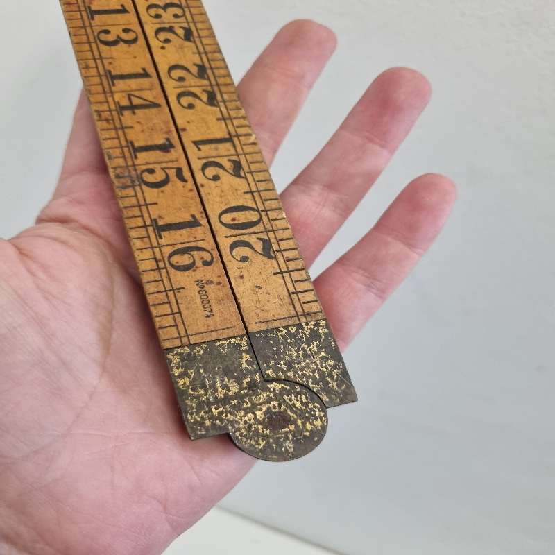 Antique Sybren Warranted Boxwood And Brass Ruler Made in Holland