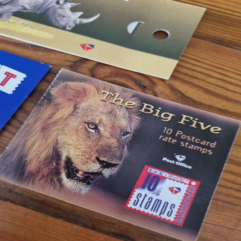 10 x Postage stamp booklets, incl. Big Five