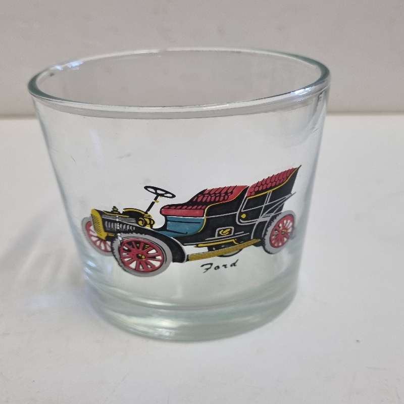 Vintage Car / Vintage Ford Drinking Glass