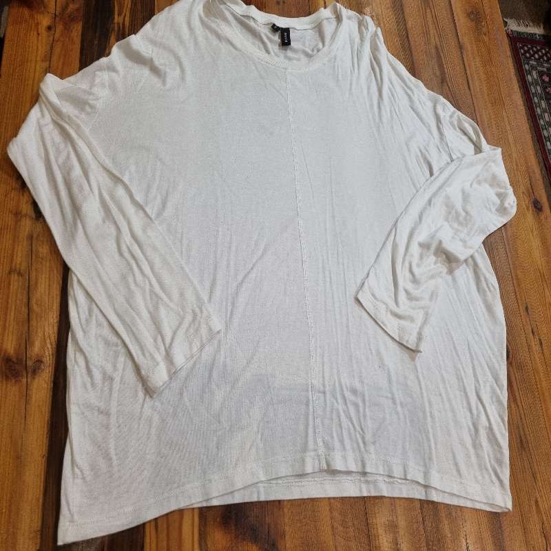 White Long Sleeve Top - Slick - Size 3 / M