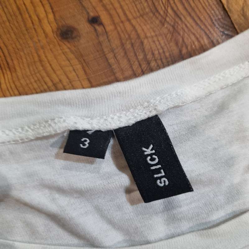 White Long Sleeve Top - Slick - Size 3 / M