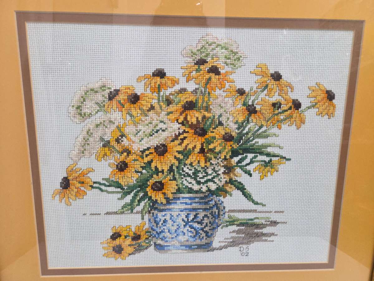 Beautiful Embroidered framed art - Size - 55cm x 50cm
