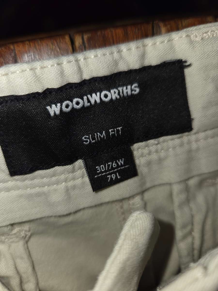 Woolworths cotton rich Trousers - Size 30 - 76cm - Slim Fit
