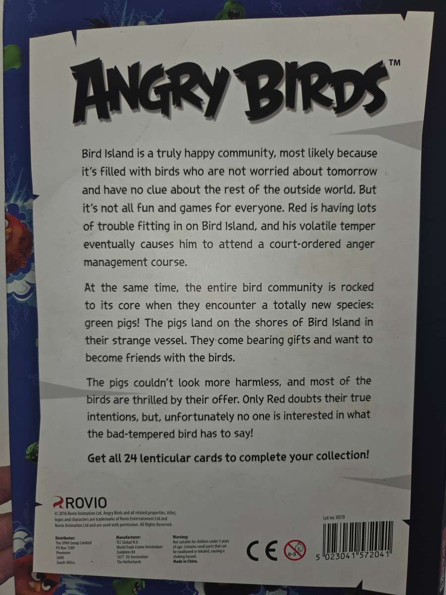 Angry Birds Lenticular Card Album with cards - 2 missing