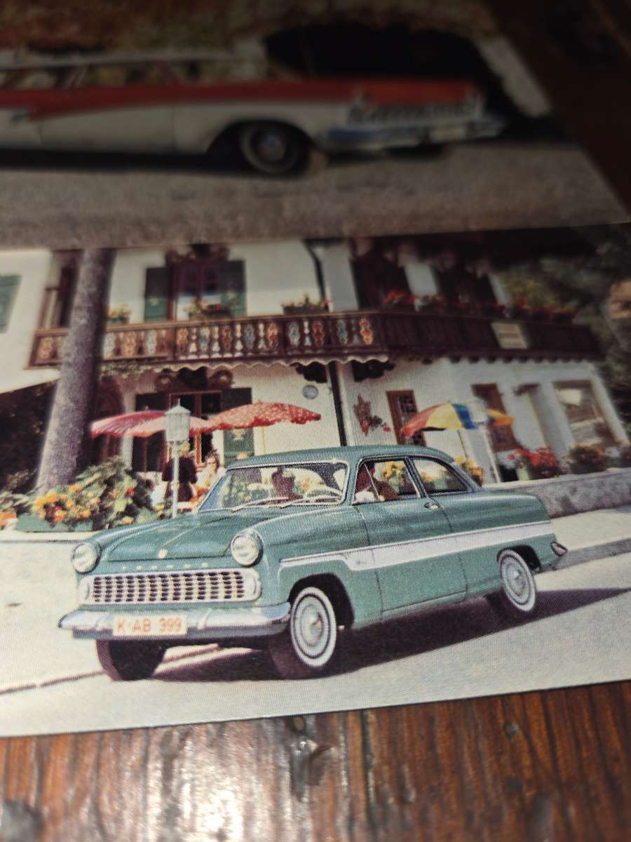 8 x Vintage Postcards with Old Cars - Ford Taunus
