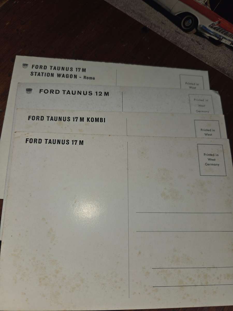 8 x Vintage Postcards with Old Cars - Ford Taunus