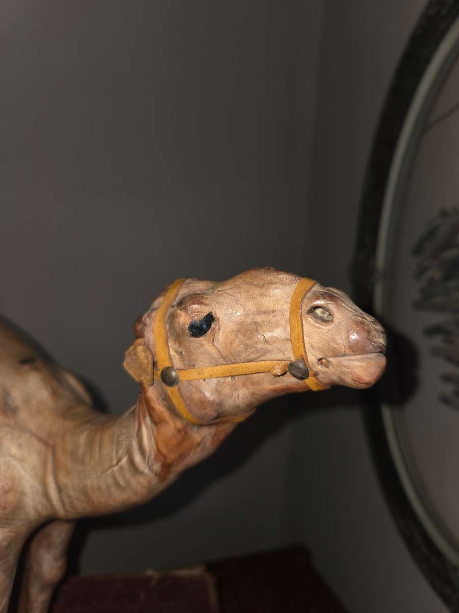 Large Vintage Leather Wrapped Camel - Great Detail