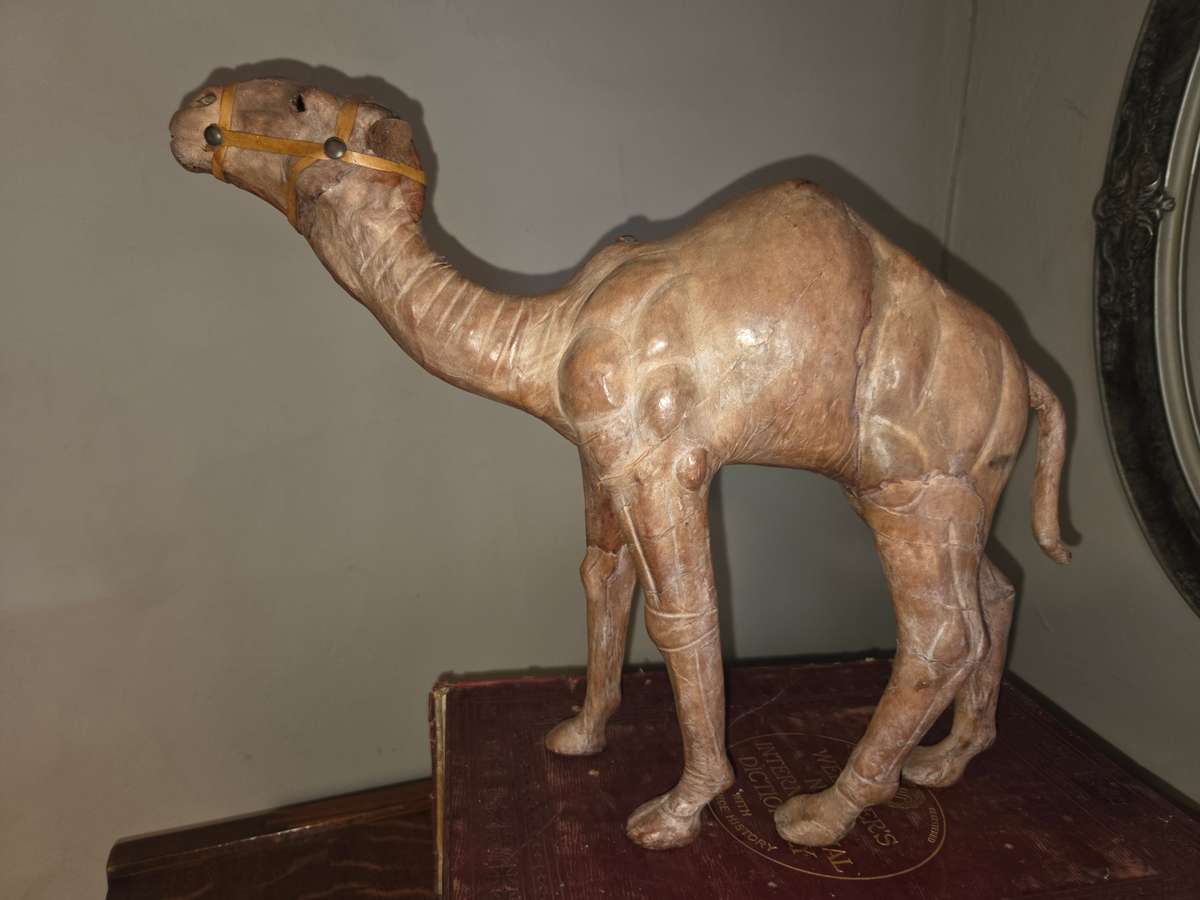 Large Vintage Leather Wrapped Camel - Great Detail