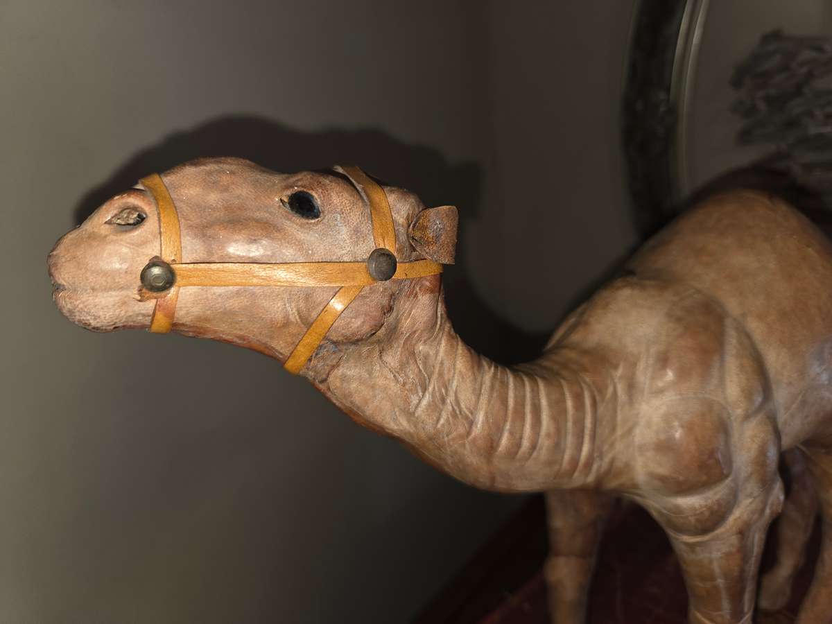 Large Vintage Leather Wrapped Camel - Great Detail