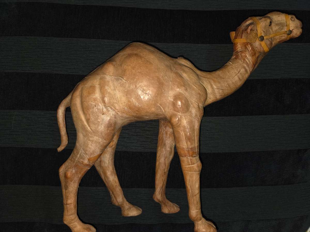 Large Vintage Leather Wrapped Camel - Great Detail