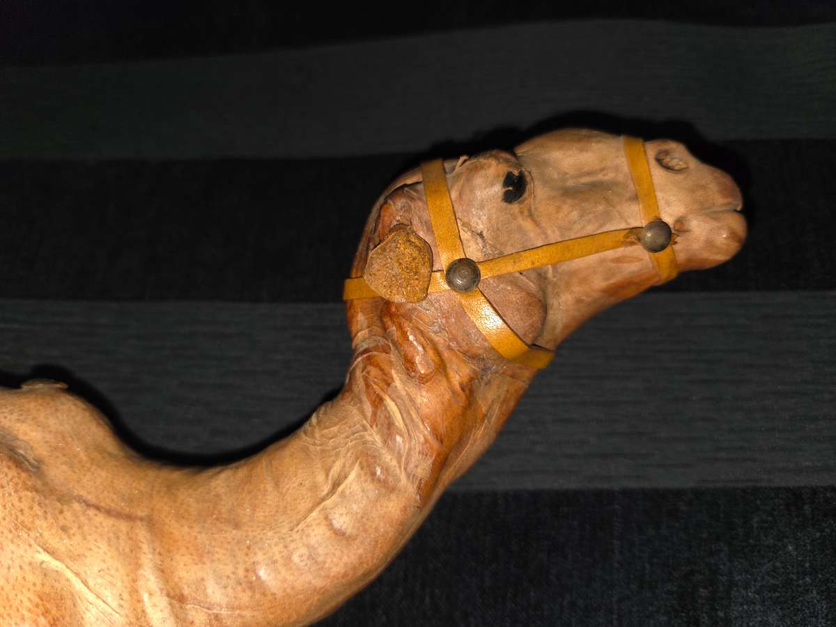Large Vintage Leather Wrapped Camel - Great Detail